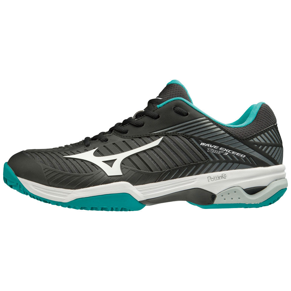 Scarpe Tennis Mizuno WAVE EXCEED TOUR 3CC Uomo - Nere/Bianche/Blu - 34581-RKWD